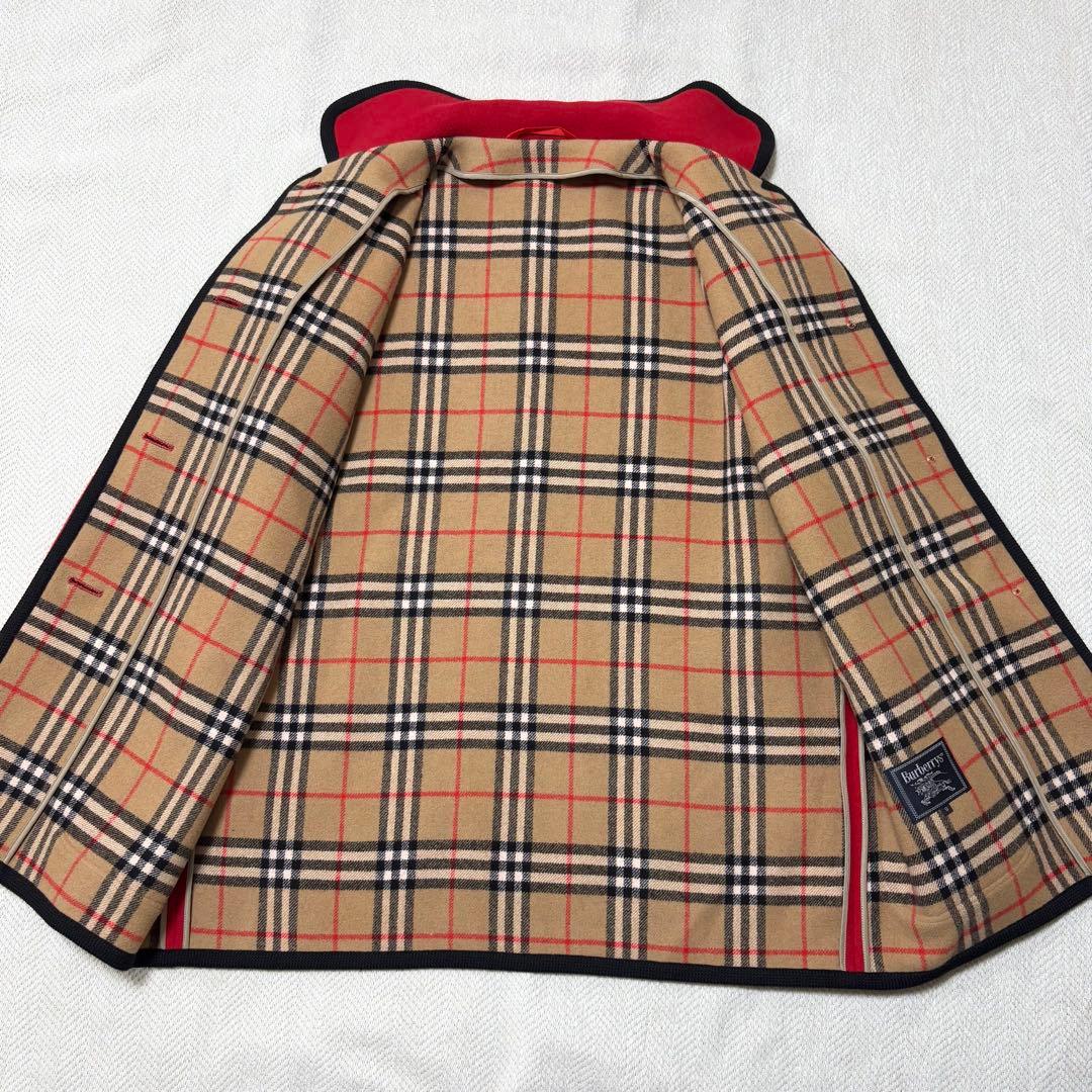 専用　BURBERRY バーバリー カシミヤ ウール ノバチェック コート 赤