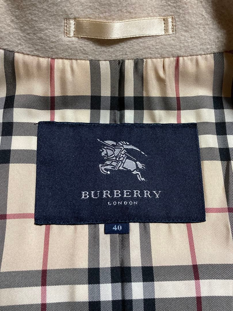 【バーバリーロンドン】ホワイト ベルト付きショートコート40
