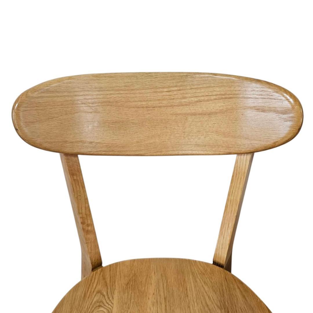 大川家具 リバー ダイニングチェア 2脚セット オーク無垢 板座 木製椅子