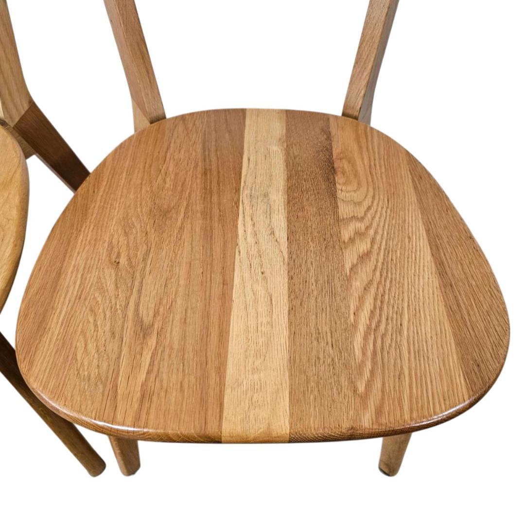 大川家具 リバー ダイニングチェア 2脚セット オーク無垢 板座 木製椅子