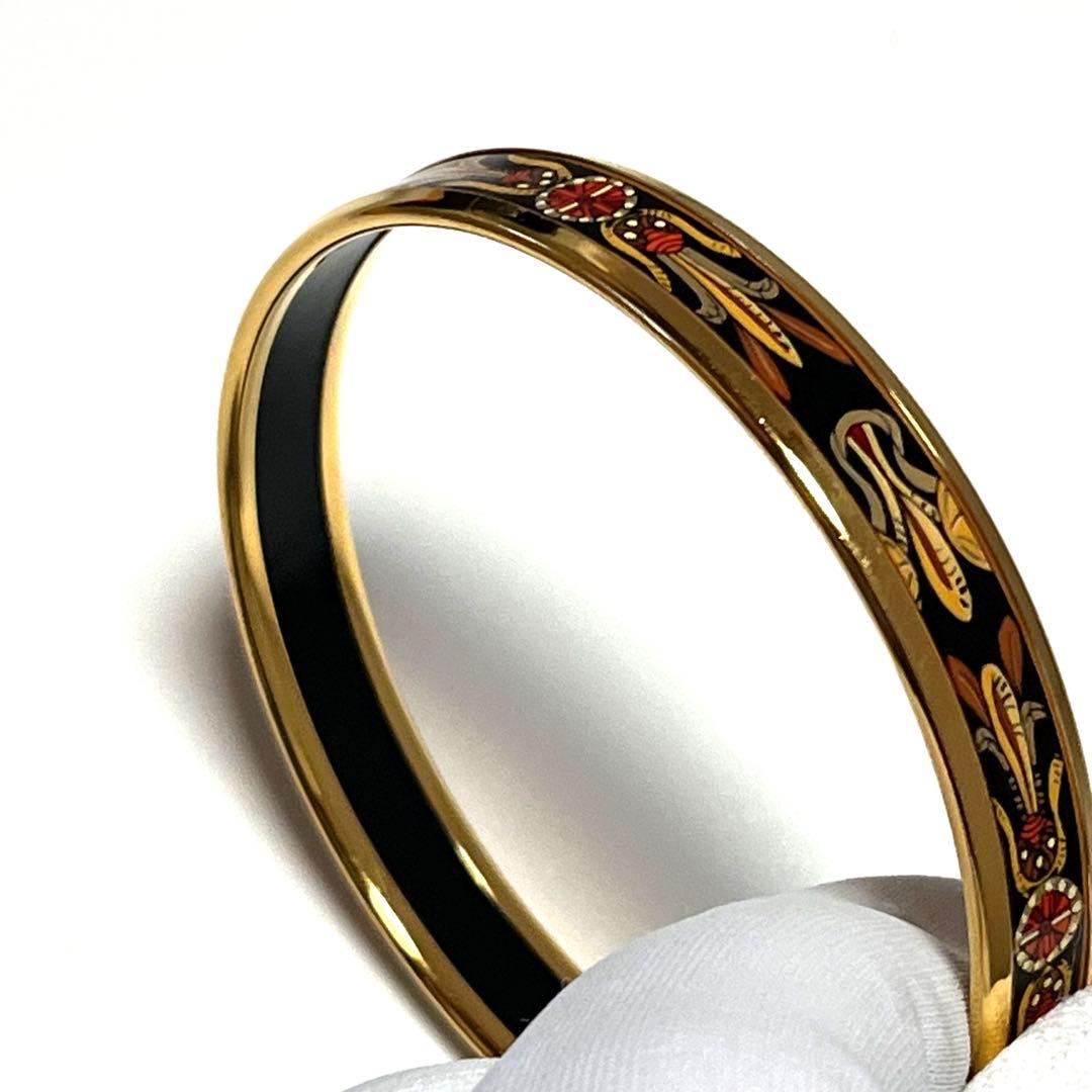 Ku-chan HERMES バングル エマイユ 植物 ブラック 美品