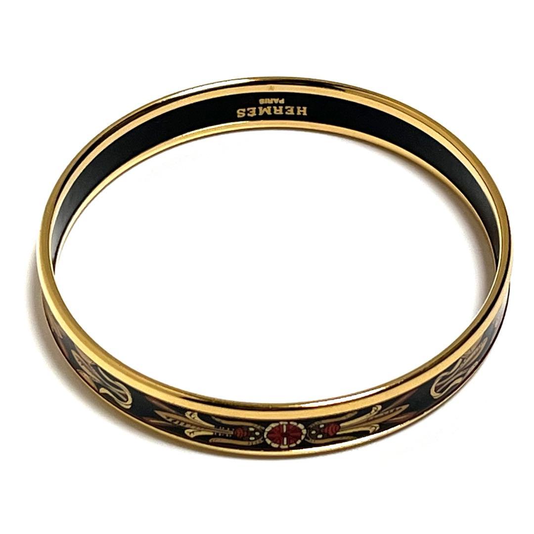 Ku-chan HERMES バングル エマイユ 植物 ブラック 美品