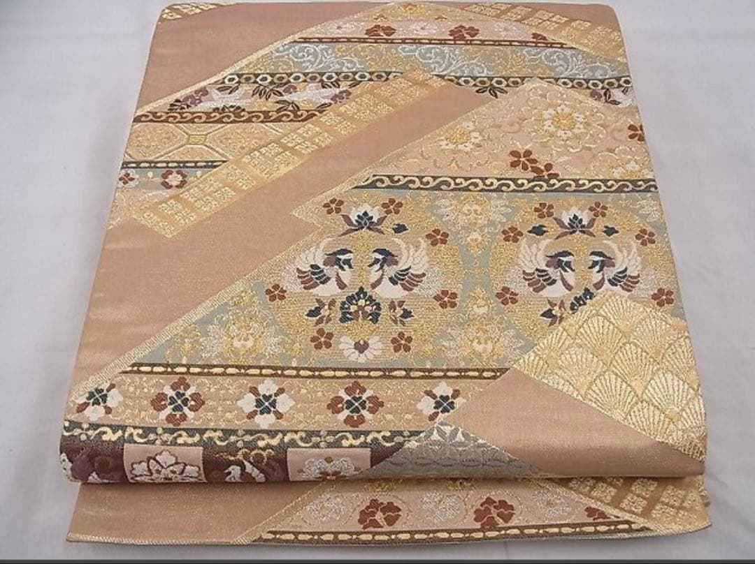 振袖フルセット6点サイズS〜M 駒刺繍　扇面鳳凰花車文　暈し染め　金彩　正絹