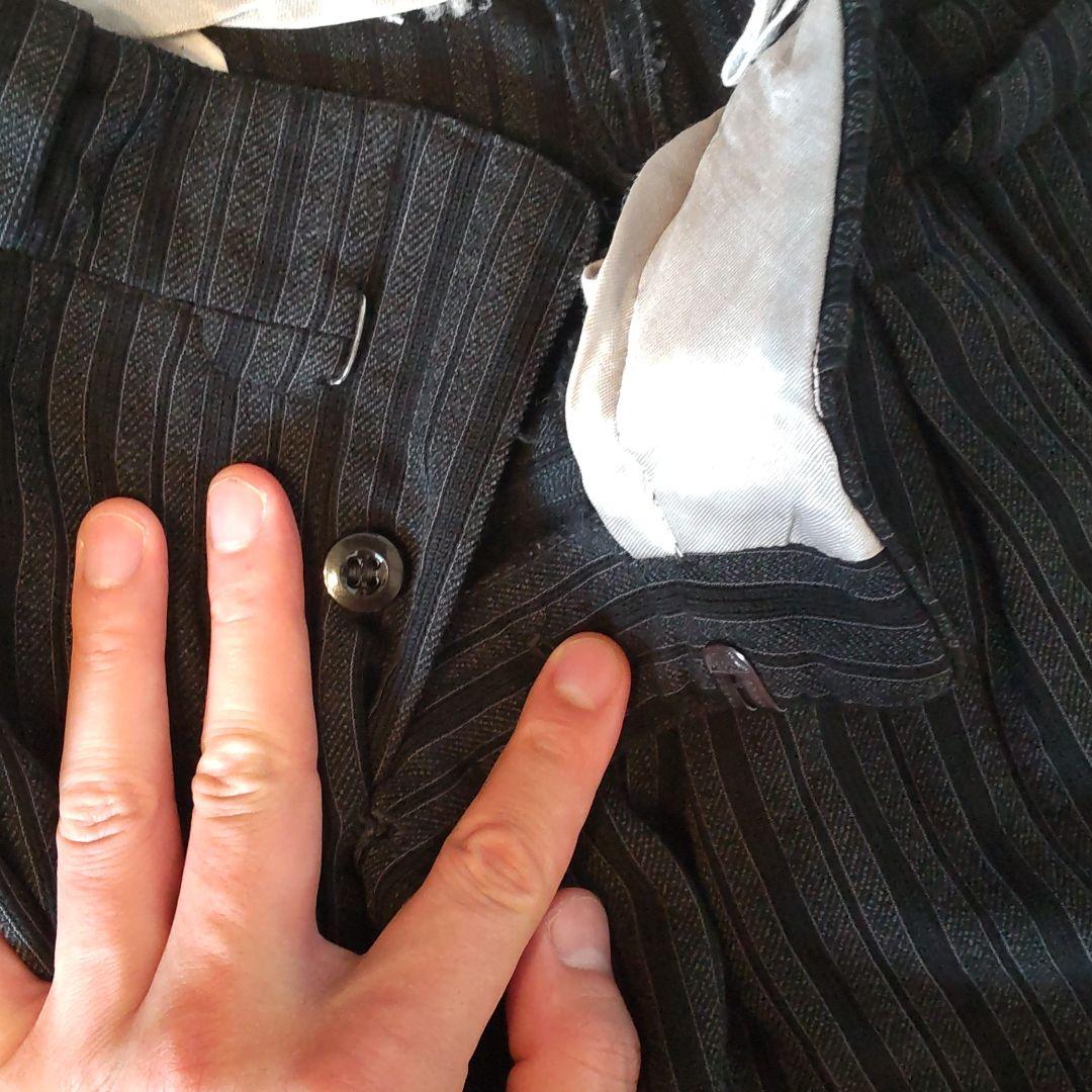 フレンチヴィンテージ スラックス グレーストライプ　ユーロヴィンテージ