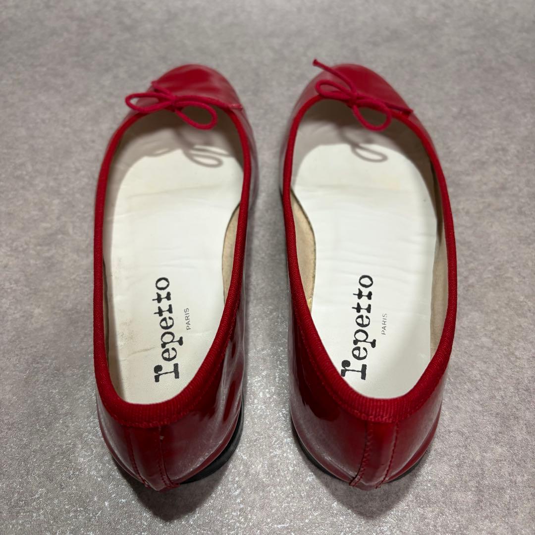 レペット フラットシューズ パンプス エナメル レッド 38サイズ