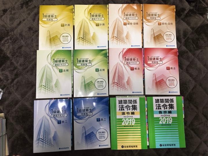 【値下げしました】2019年一級建築士テキストフルセット