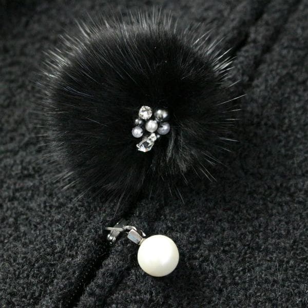 ルネRene♡掲載品パフスリーブウールジャケット♡ぽんぽんパール日本製