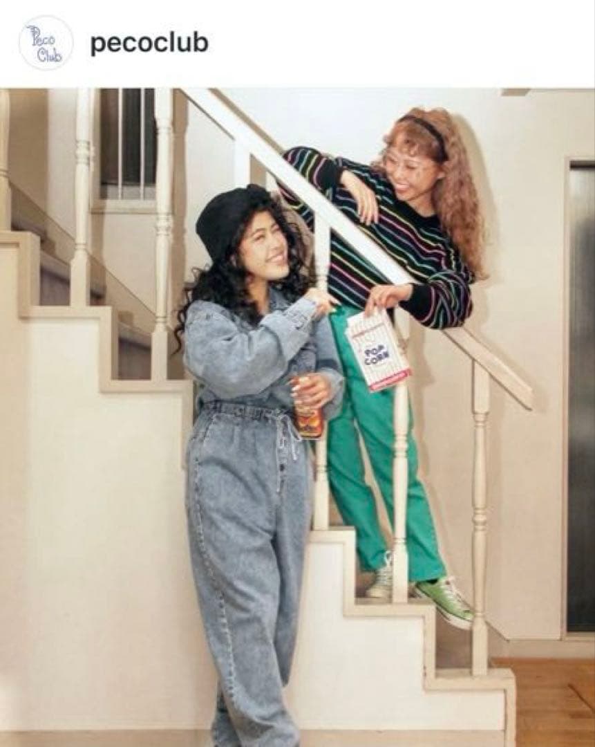 peco club ケミカルデニム ジャンプスーツ　オーバーオール　ペコクラブ