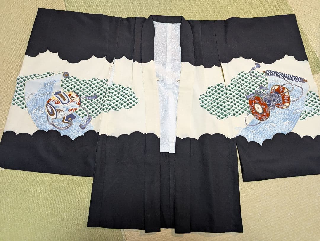 七五三 着物　セット　 黒と白 鷲柄　5歳