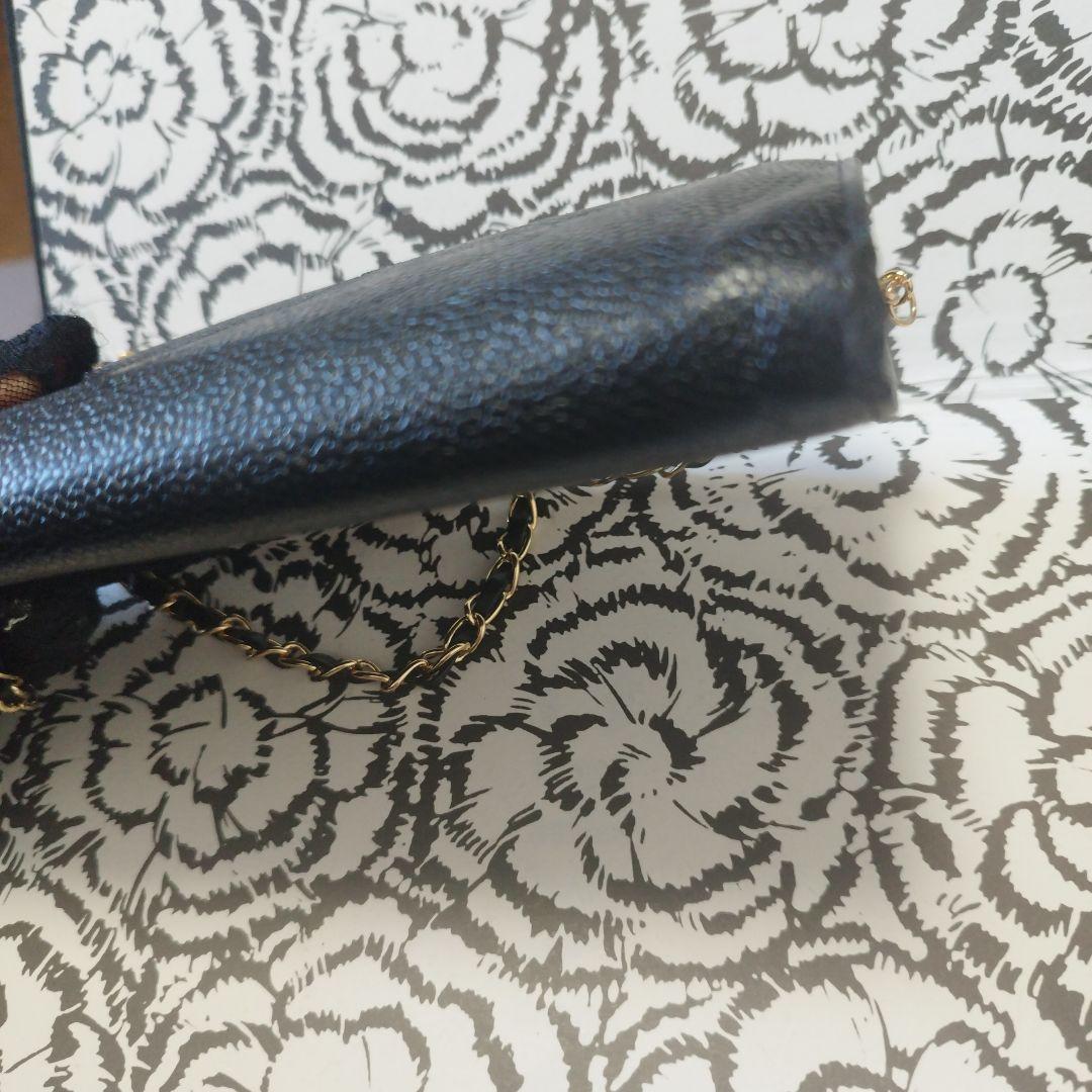 シャネル　がま口財布　キャビア