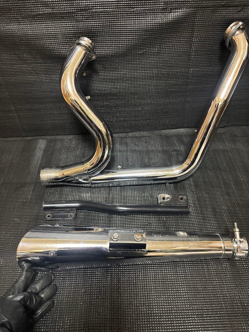 （希少）ハーレー ダイナ FXDL 純正オプション 2in1 マフラー ステー付