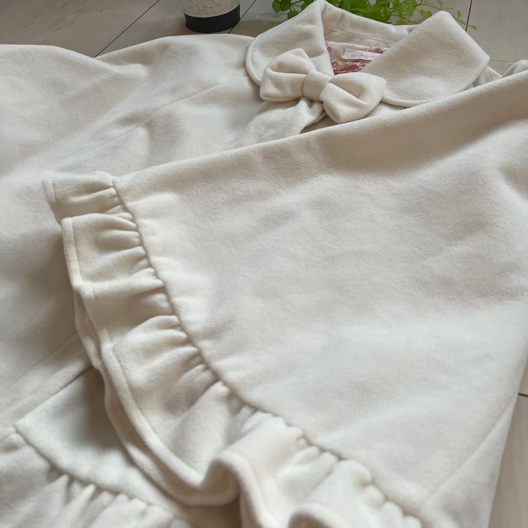 【姫系♡極美品】LIZ LISA リボン付きフリルポンチョコート ホワイト