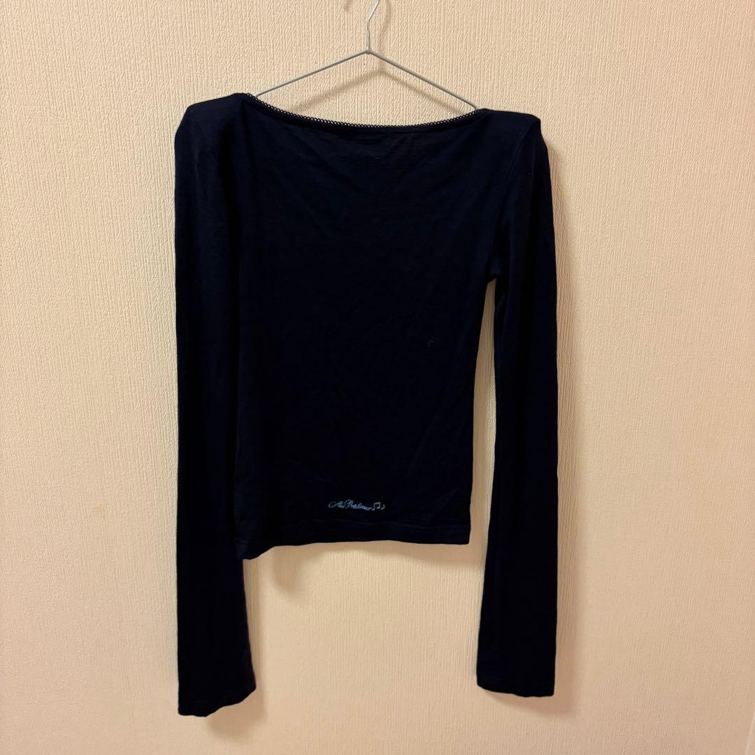 ans dotsloevner アンス　tシャツ ロンT パワーショルダー　紺