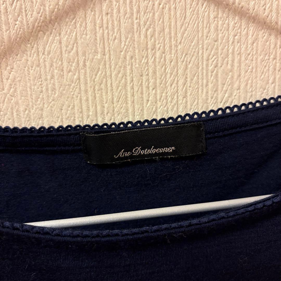 ans dotsloevner アンス　tシャツ ロンT パワーショルダー　紺