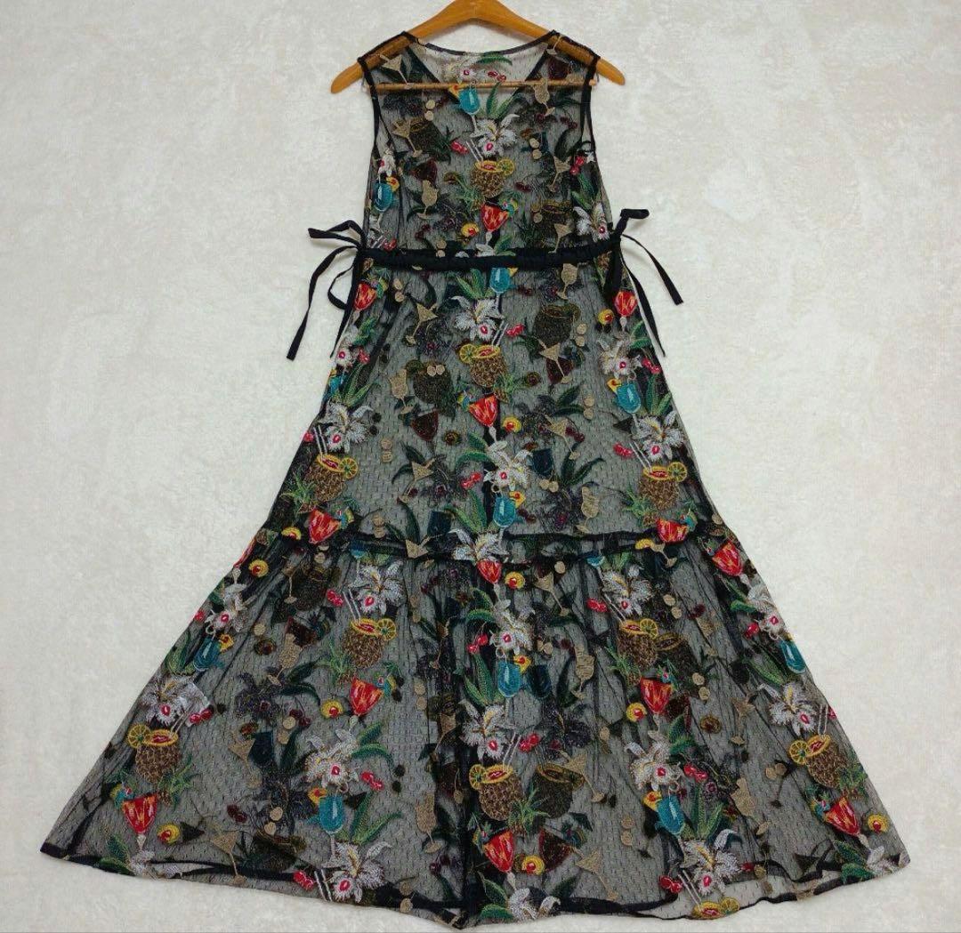 n*u様 グレースコンチネンタル　花柄刺繍 ワンピース　36Sサイズ