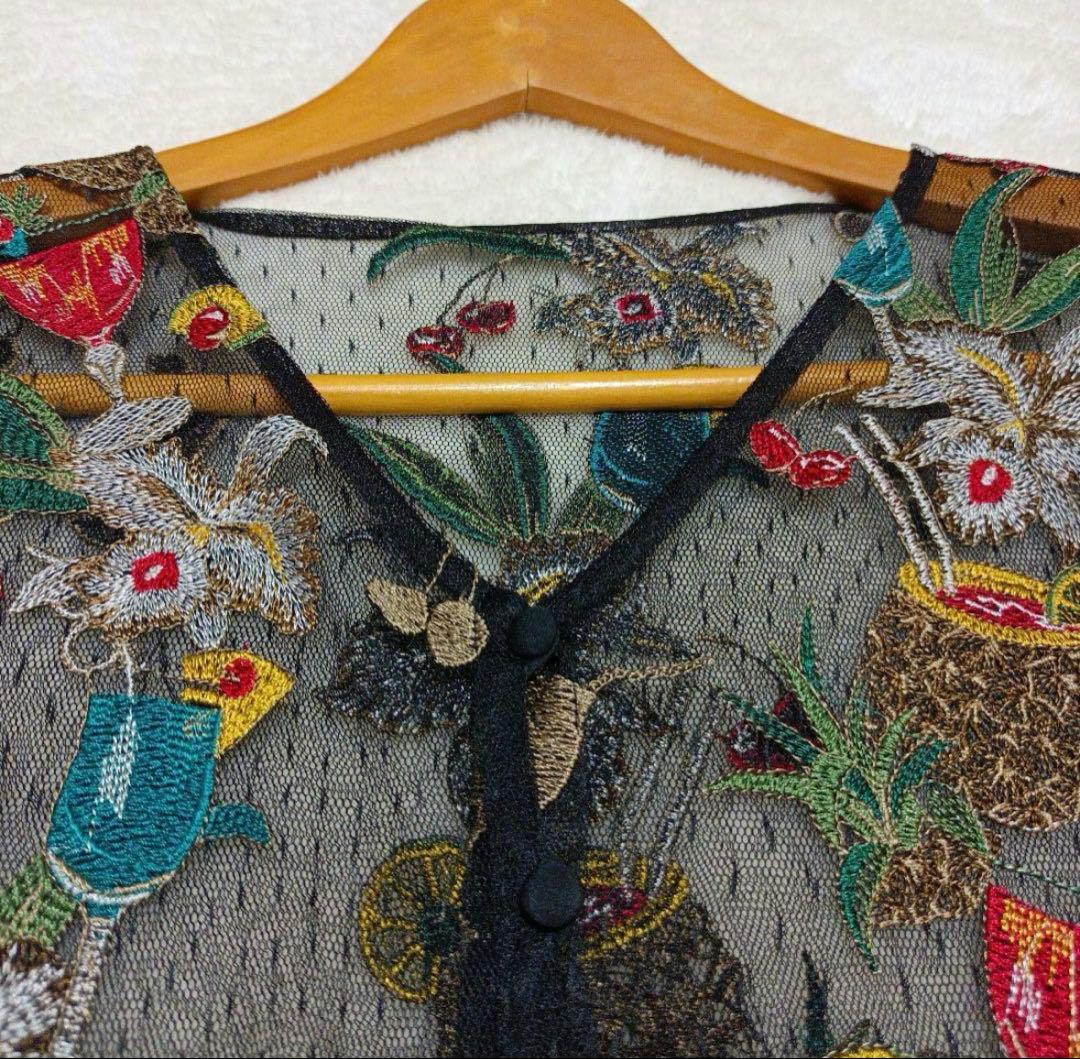 n*u様 グレースコンチネンタル　花柄刺繍 ワンピース　36Sサイズ