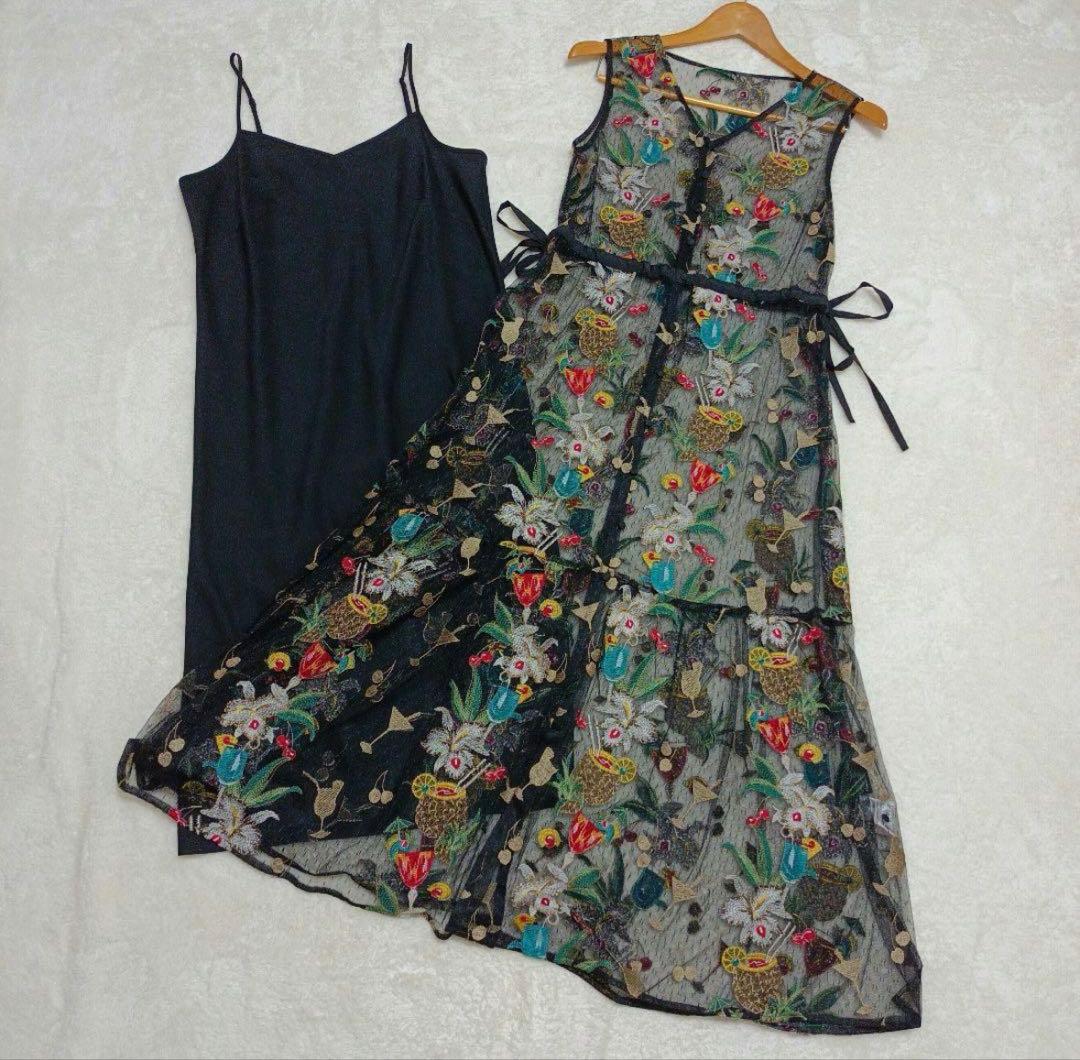 n*u様 グレースコンチネンタル　花柄刺繍 ワンピース　36Sサイズ