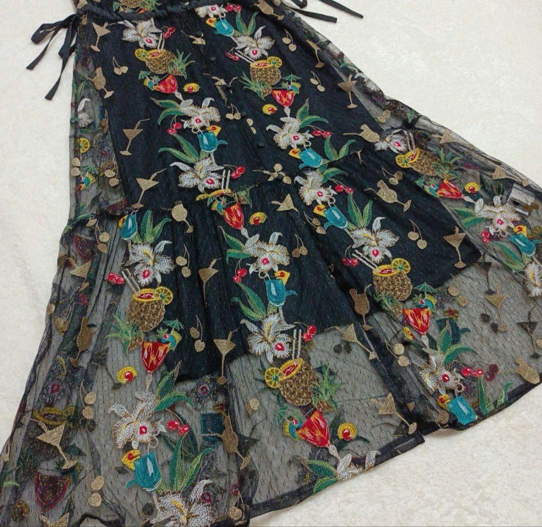 n*u様 グレースコンチネンタル　花柄刺繍 ワンピース　36Sサイズ