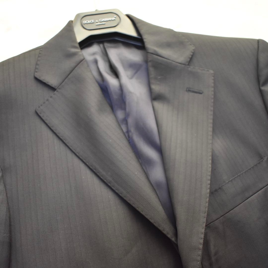 ラルディーニ　テーラードジャケット ストライプ　イタリア製　ブラック