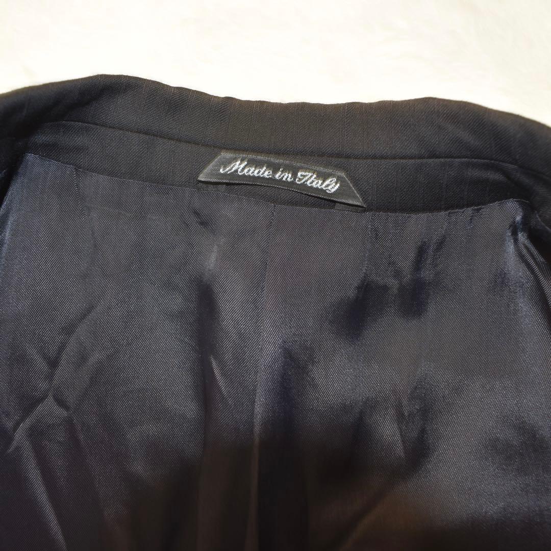 ラルディーニ　テーラードジャケット ストライプ　イタリア製　ブラック