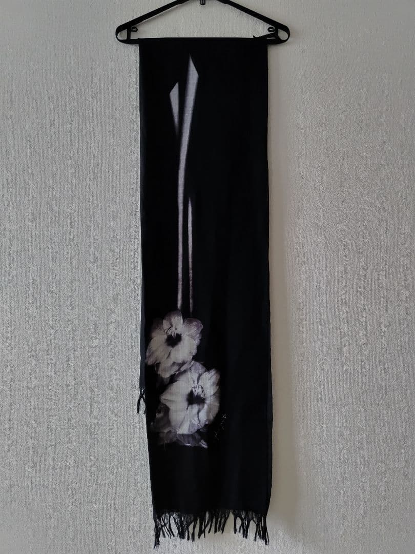 希少 yohji yamaomoto ストール ウール 花柄 友禅