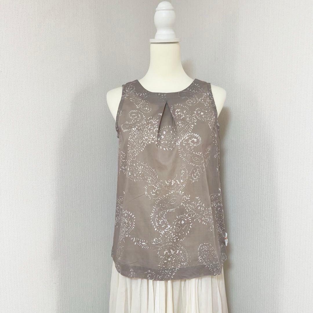 vm ヴーム　ノースリーブ　シャツ　ペイズリー柄