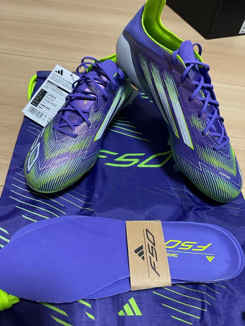 adidas F50 FG 25cm 紫/緑 収納袋、箱付き