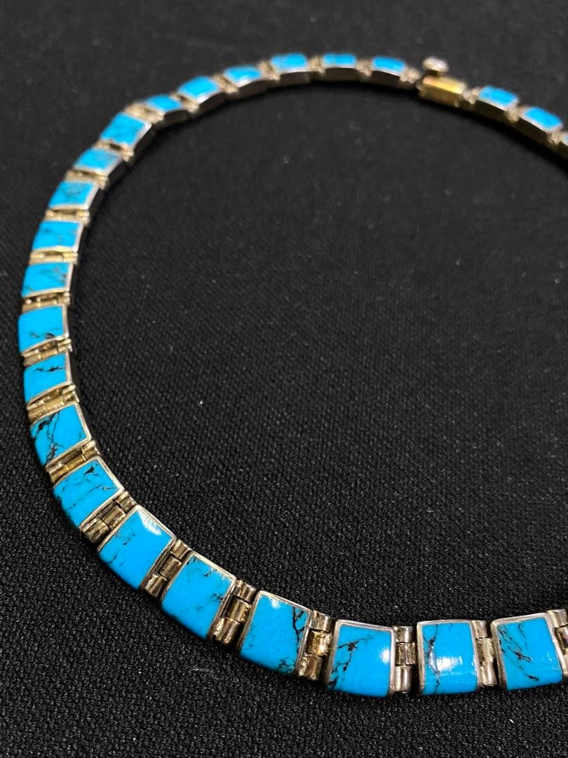 メキシコ シルバー ターコイズ ネックレス・ブレスレット・ピアス ３点セット