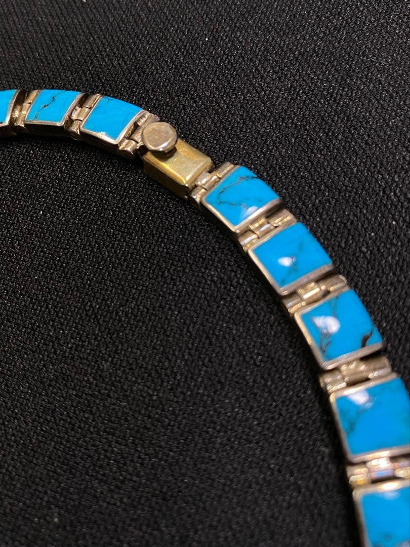 メキシコ シルバー ターコイズ ネックレス・ブレスレット・ピアス ３点セット