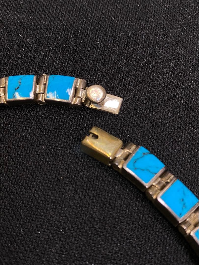 メキシコ シルバー ターコイズ ネックレス・ブレスレット・ピアス ３点セット