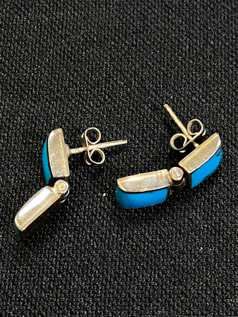 メキシコ シルバー ターコイズ ネックレス・ブレスレット・ピアス ３点セット