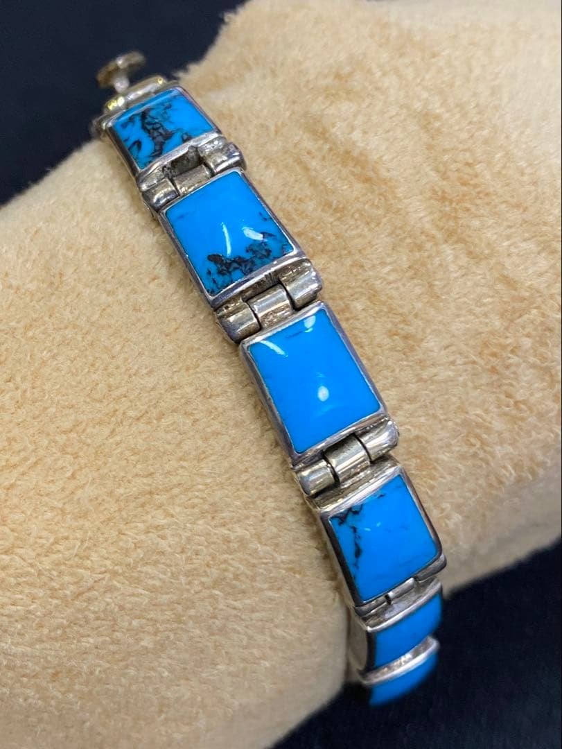 メキシコ シルバー ターコイズ ネックレス・ブレスレット・ピアス ３点セット