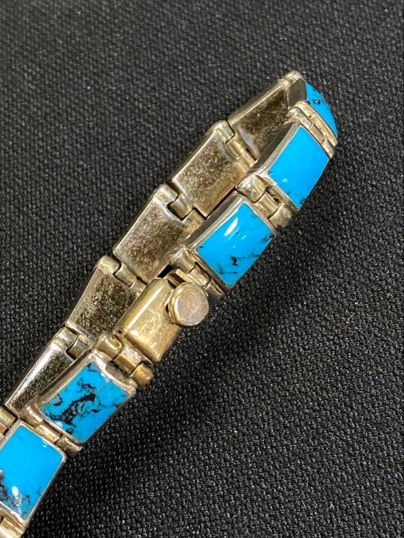 メキシコ シルバー ターコイズ ネックレス・ブレスレット・ピアス ３点セット