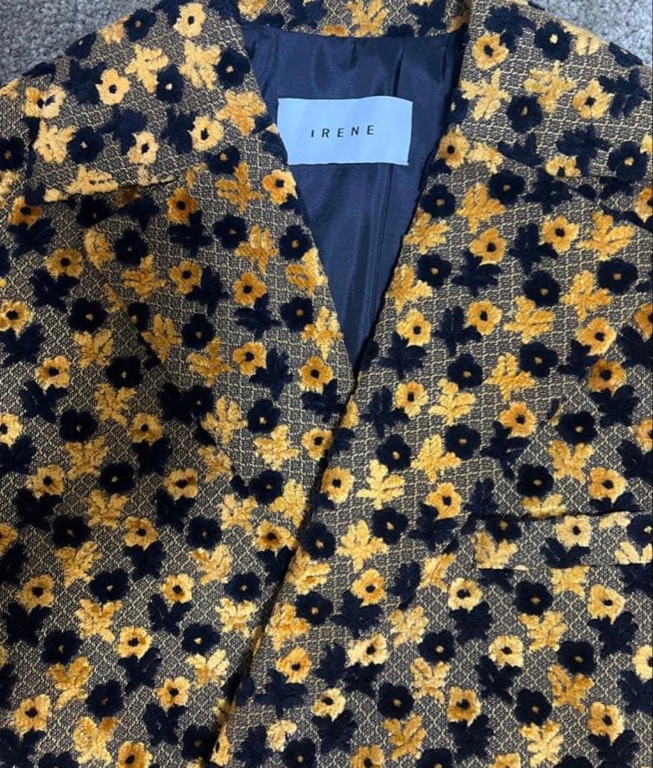 アイレネ　IRENE フラワージャガードコート　イエロー