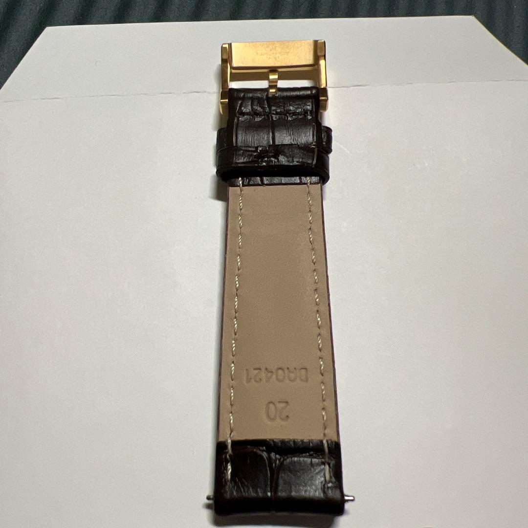 HAMILTON ブラウンレザーベルト 20mm ゴールドバックル