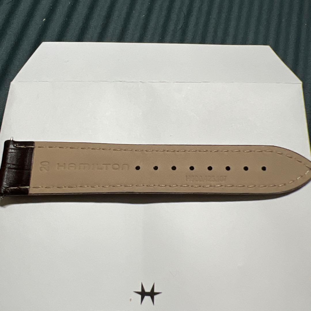 HAMILTON ブラウンレザーベルト 20mm ゴールドバックル