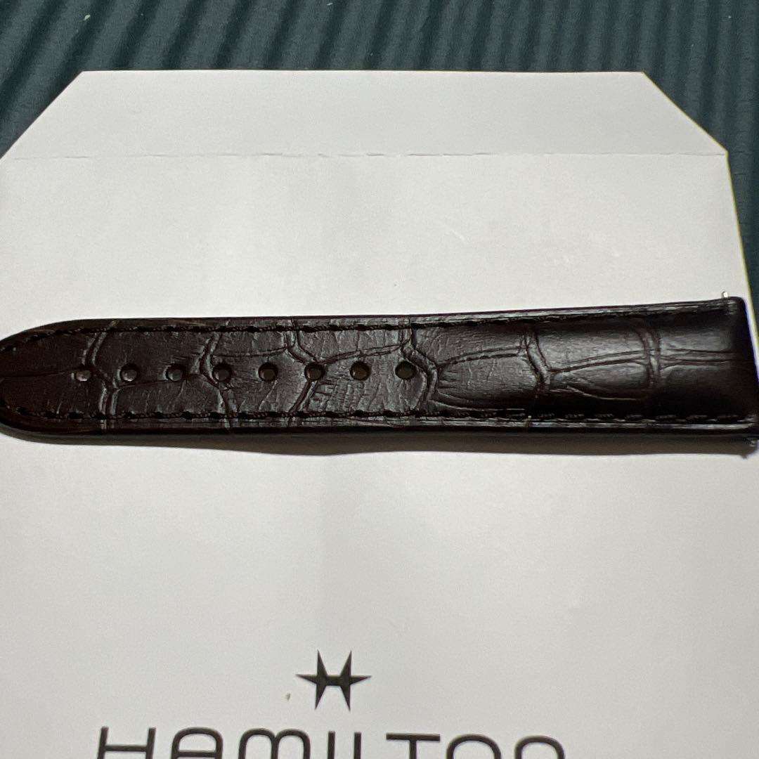 HAMILTON ブラウンレザーベルト 20mm ゴールドバックル