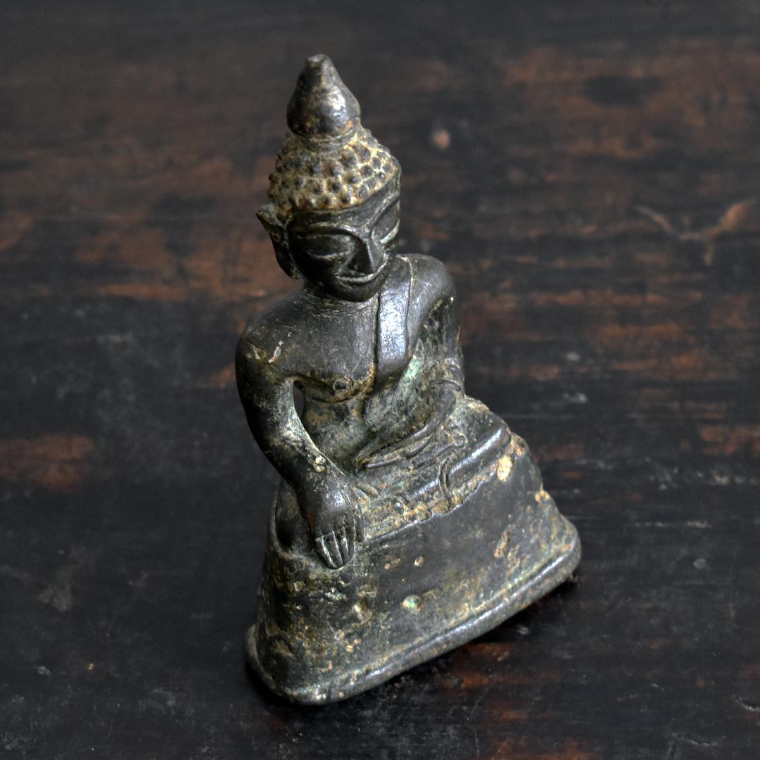 18世紀 東南アジア ラオス 青銅製仏像 /古銅/鋳造/金銅仏/ブッダ/タイ