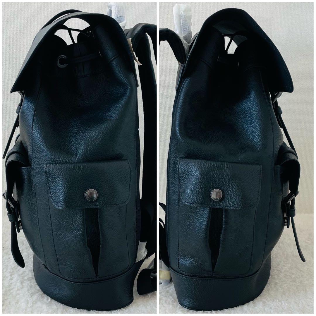 tomo【未使用】COACH リュック オールレザー 黒 ビジネスリュック