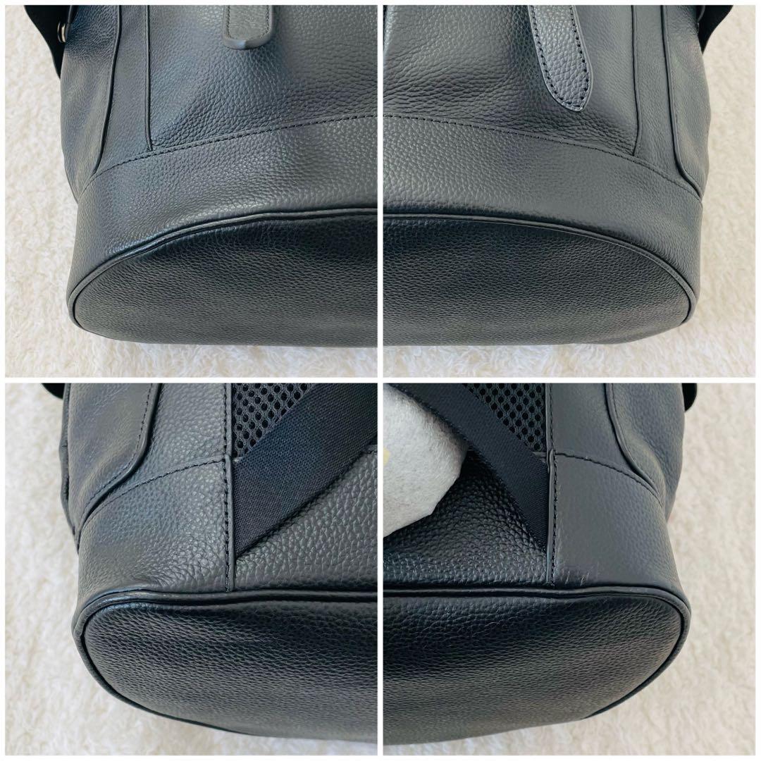 tomo【未使用】COACH リュック オールレザー 黒 ビジネスリュック