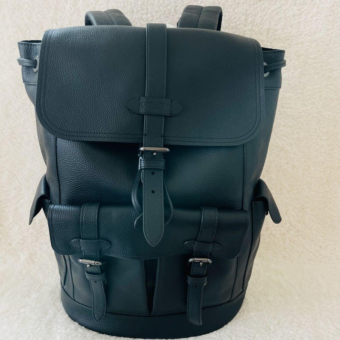 tomo【未使用】COACH リュック オールレザー 黒 ビジネスリュック