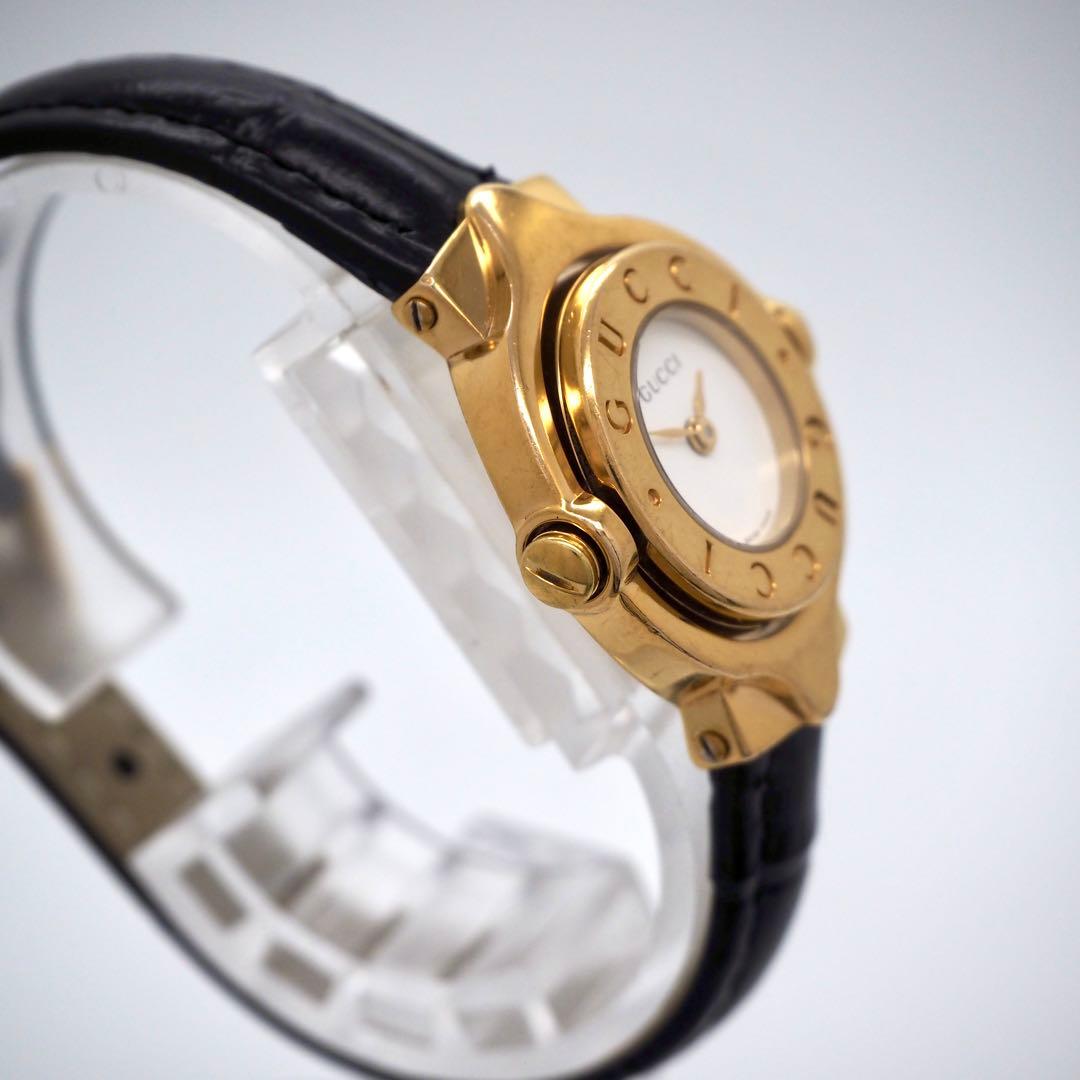 369 稼働 GUCCI レディース 時計 リバーシブル ゴールド　6600L