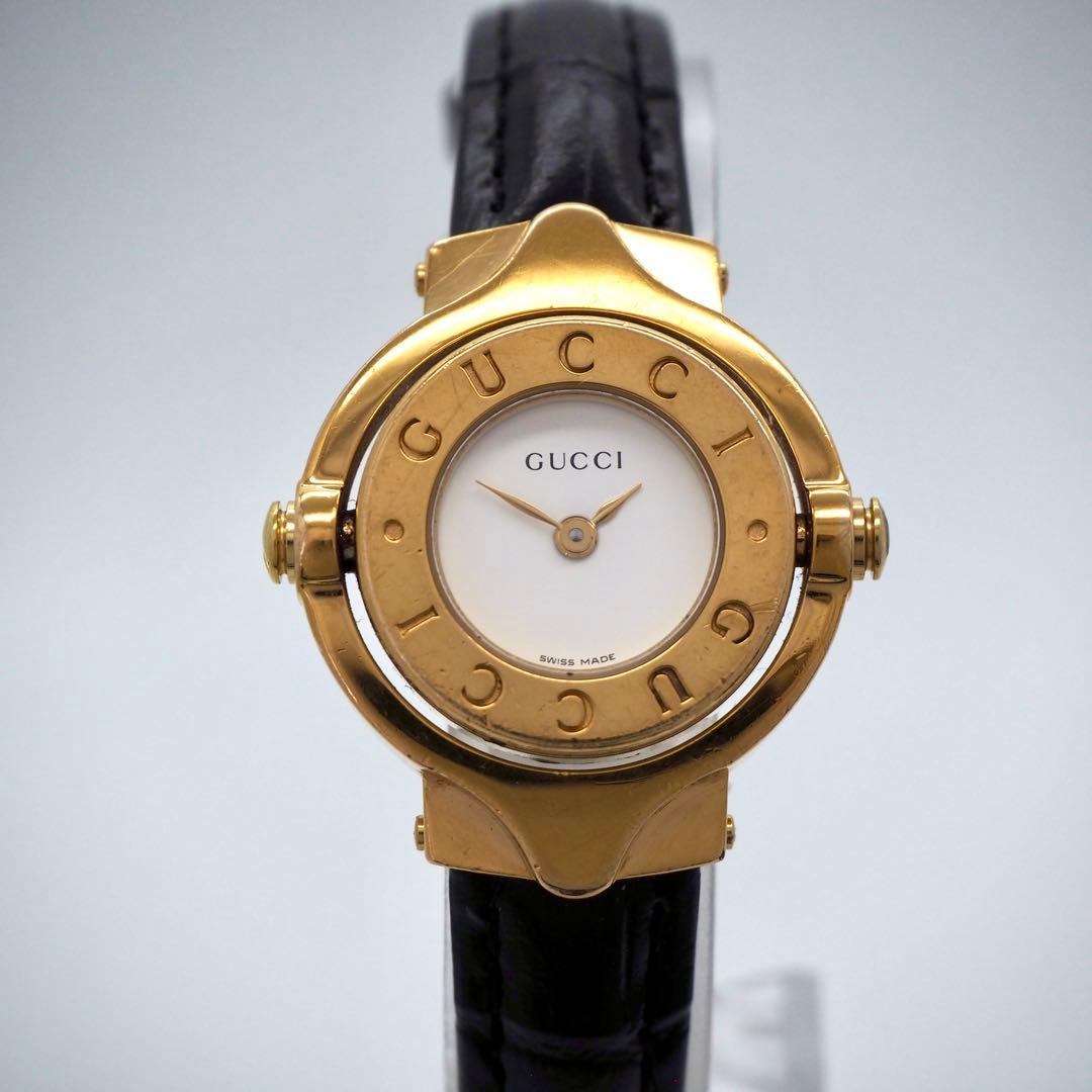 369 稼働 GUCCI レディース 時計 リバーシブル ゴールド　6600L