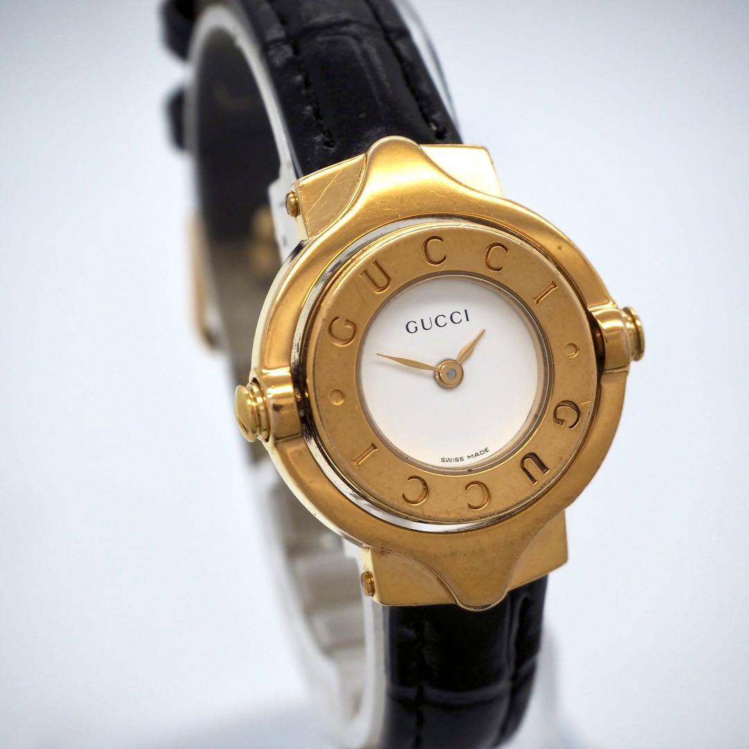 369 稼働 GUCCI レディース 時計 リバーシブル ゴールド　6600L