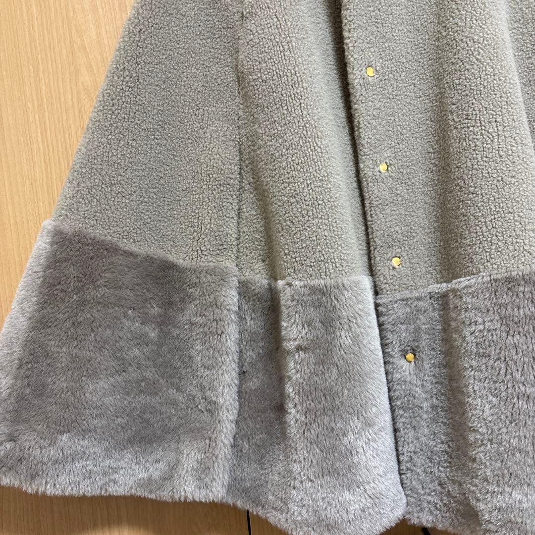 ユナイテッドアローズ　ボア マントコート　ベージュ　36