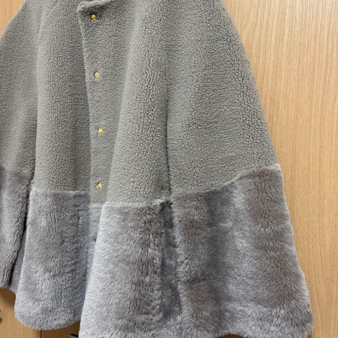 ユナイテッドアローズ　ボア マントコート　ベージュ　36