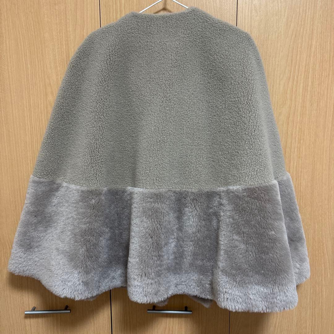 ユナイテッドアローズ　ボア マントコート　ベージュ　36