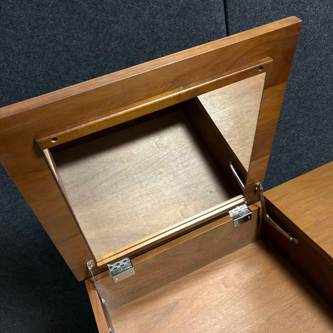 emo エモ ドレッサー 鏡台 スツール 丸椅子 化粧台 コンパクト　天然木