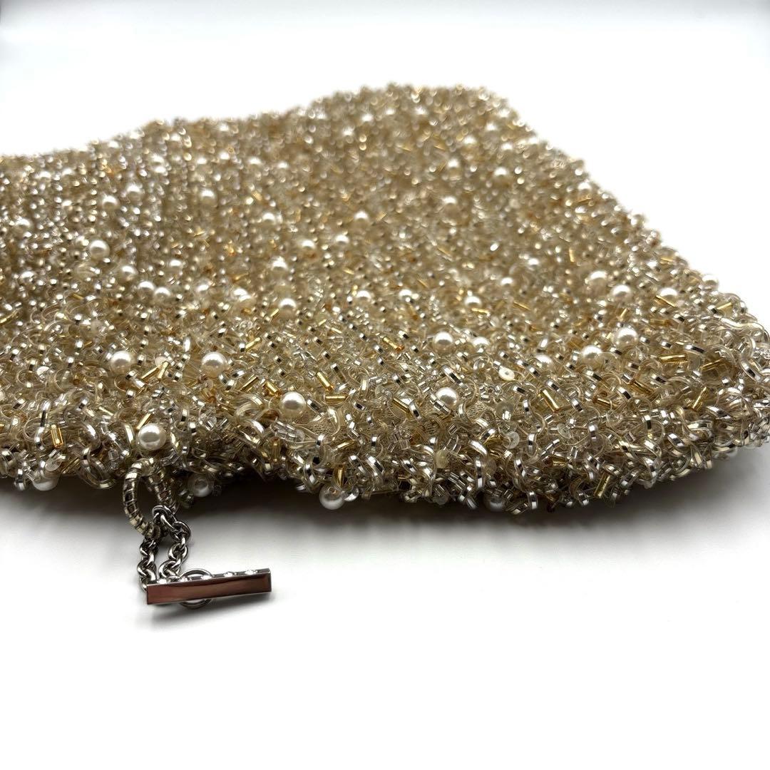 アンテプリマ ワイヤーバッグ ペルラグリッター 3way シャンパンゴールド