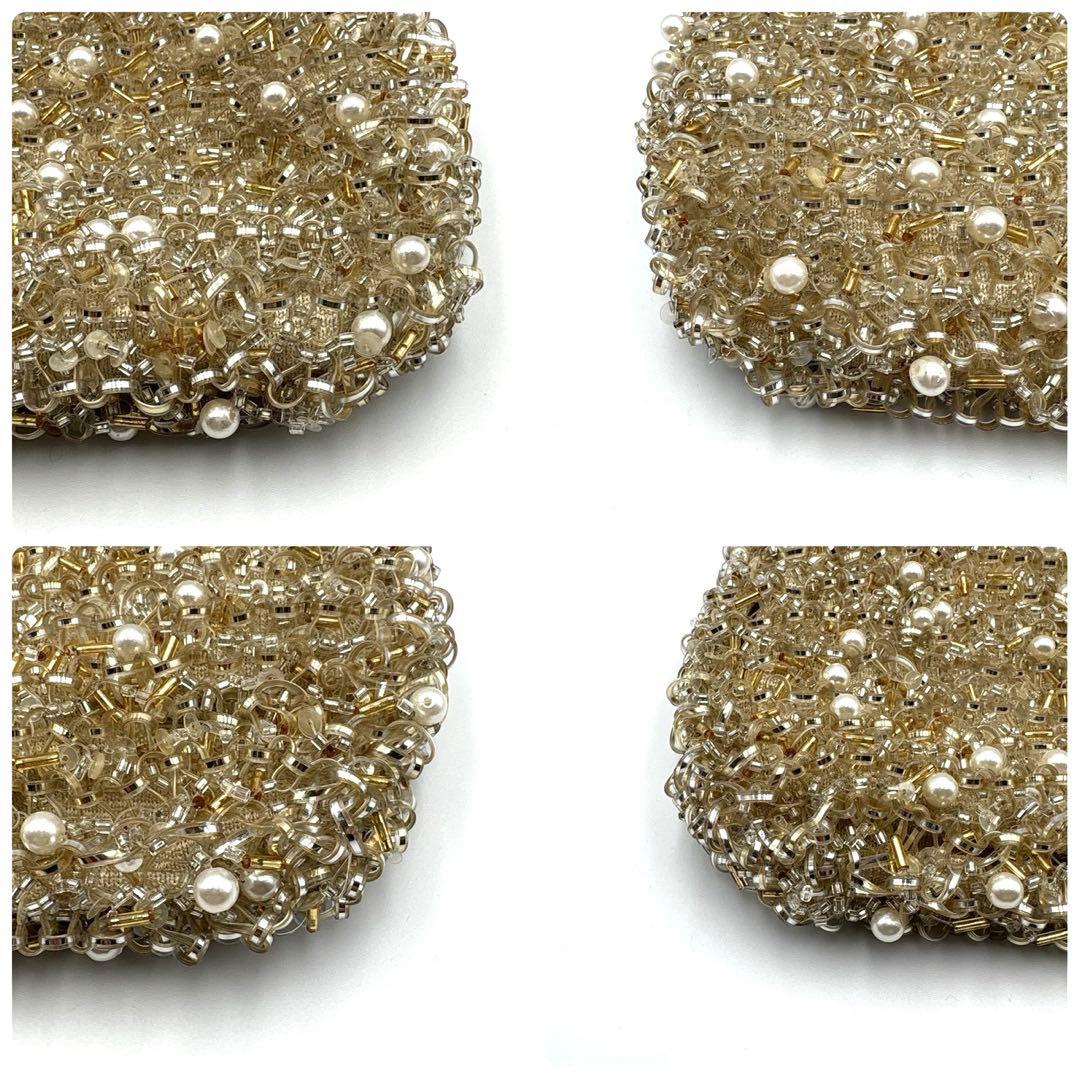 アンテプリマ ワイヤーバッグ ペルラグリッター 3way シャンパンゴールド